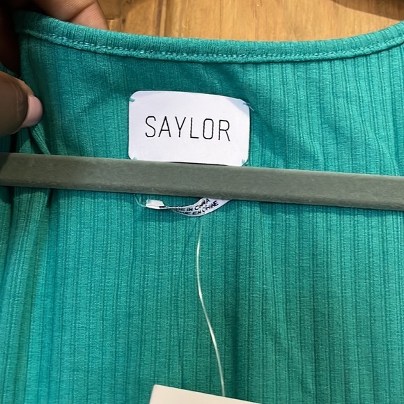 NWT Saylor x Revolve Malavika Button Down Teal Dress - Picture 6 of 11